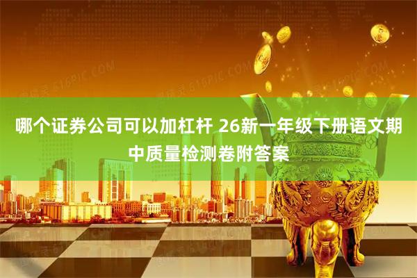 哪个证券公司可以加杠杆 26新一年级下册语文期中质量检测卷附答案